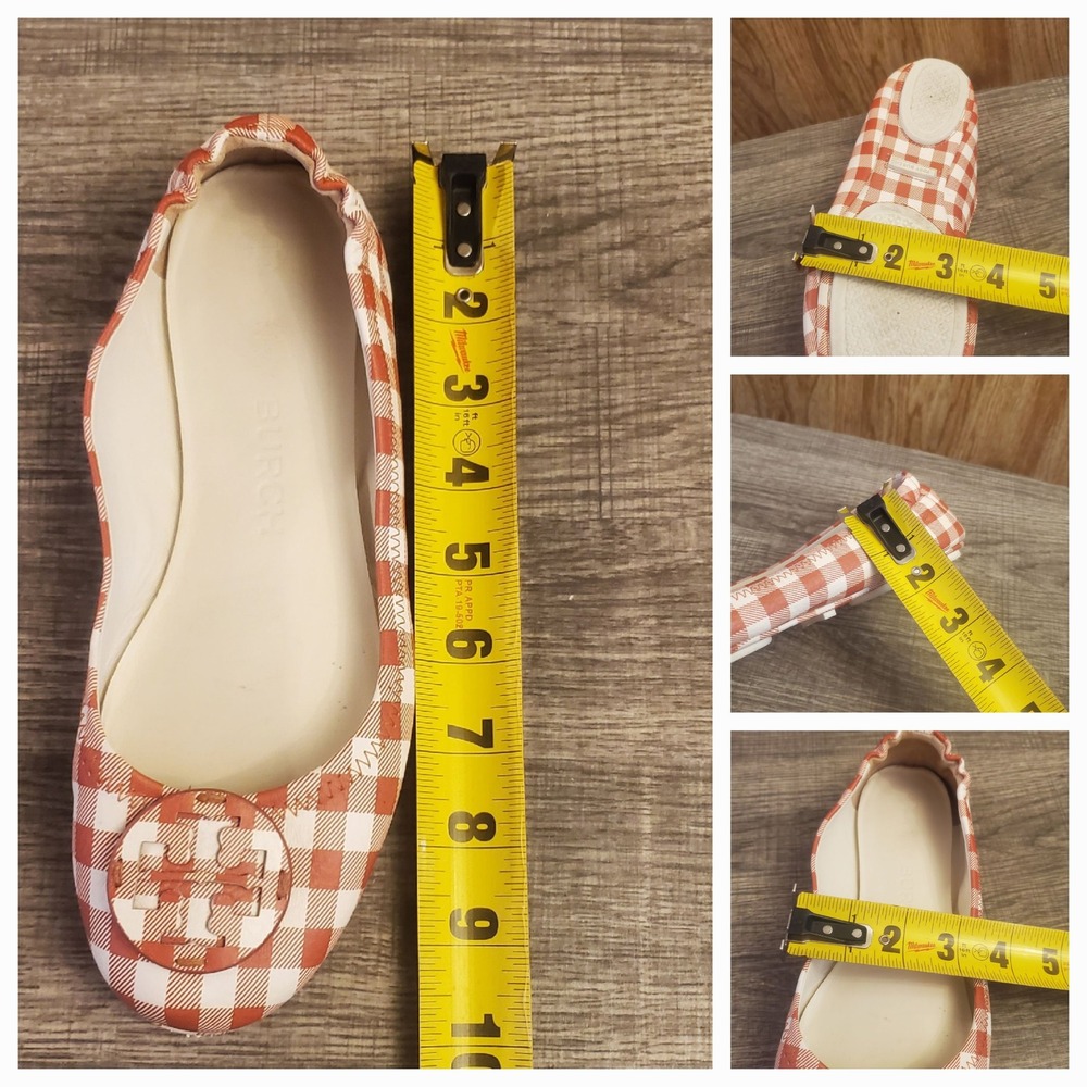 Tory Burch Minnie Travel Slip On Flat Shoes  Women's Size 7.5 White Burnt Orange - Picture 12 of 12